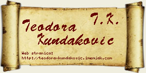 Teodora Kundaković vizit kartica